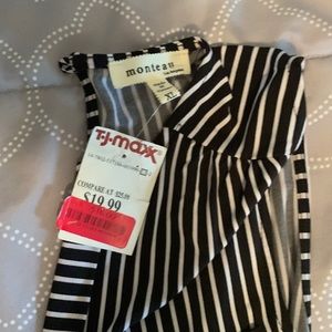 Female jumper never worn new with tags.  Blue and white pinstripes